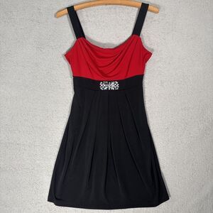 Vintage Sweet Storm Mini Dress Women's‎ Size S Black Red Babydoll Y2K 00s Grunge